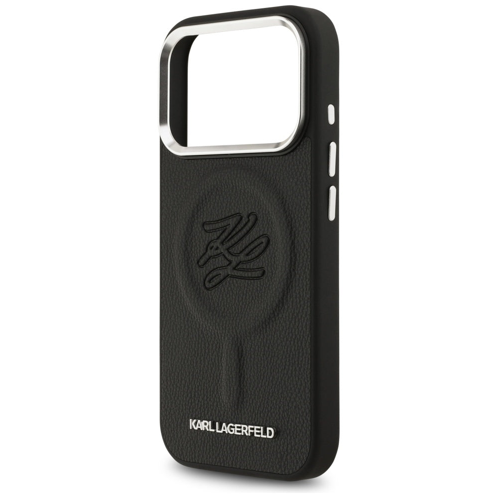 MagSafe cover til Apple iPhone 17 Pro, Karl Lagerfeld, Initial & Metal Logo, Sort
