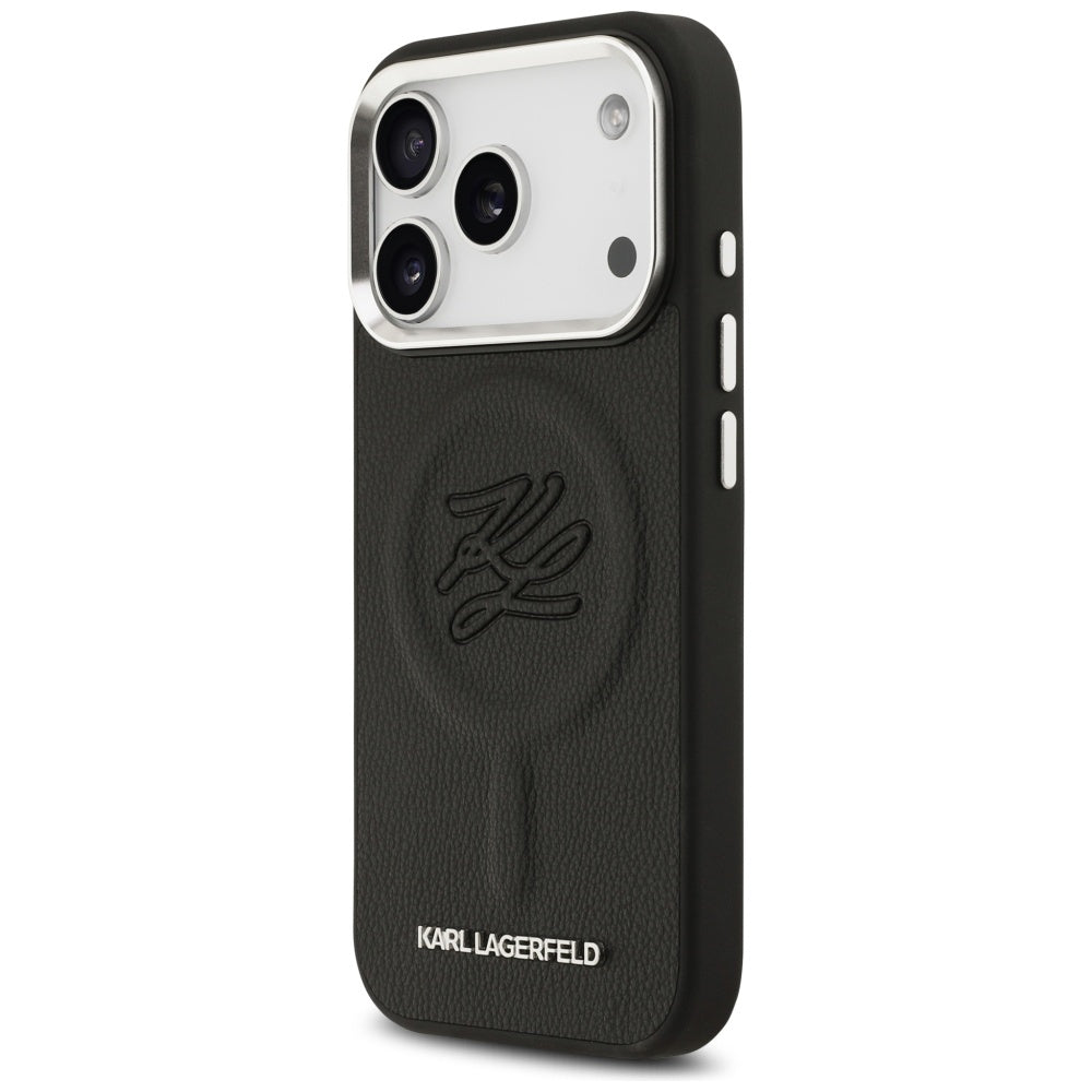 MagSafe cover til Apple iPhone 17 Pro, Karl Lagerfeld, Initial & Metal Logo, Sort