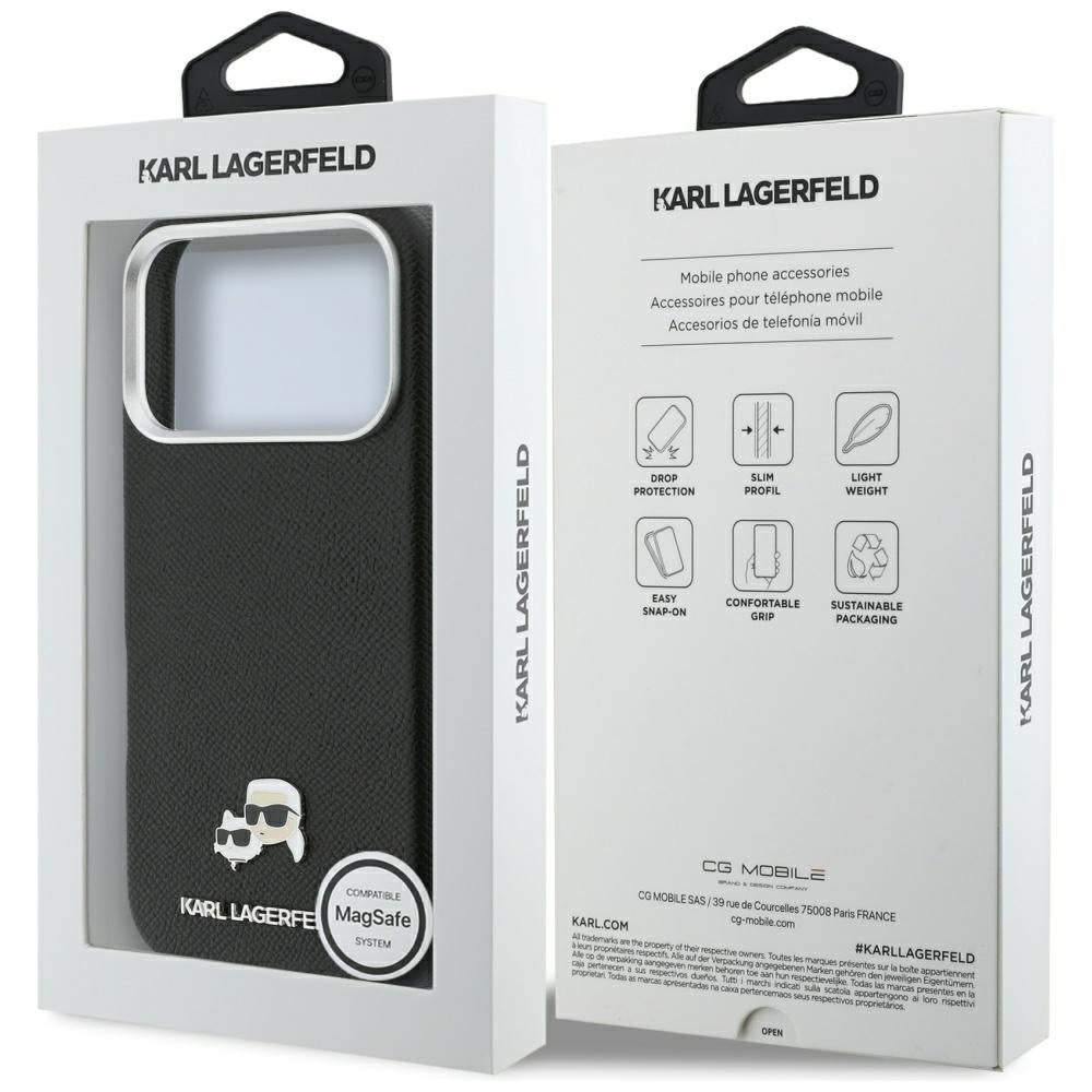 MagSafe cover til Apple iPhone 17 Pro, Karl Lagerfeld, Karl & Choupette Head's Pin, Sort