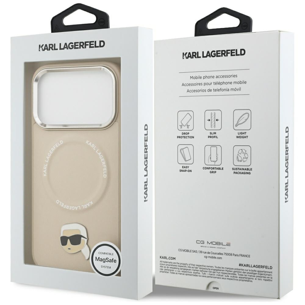 MagSafe cover til Apple iPhone 17 Pro, Karl Lagerfeld, Karl Pin, Beige