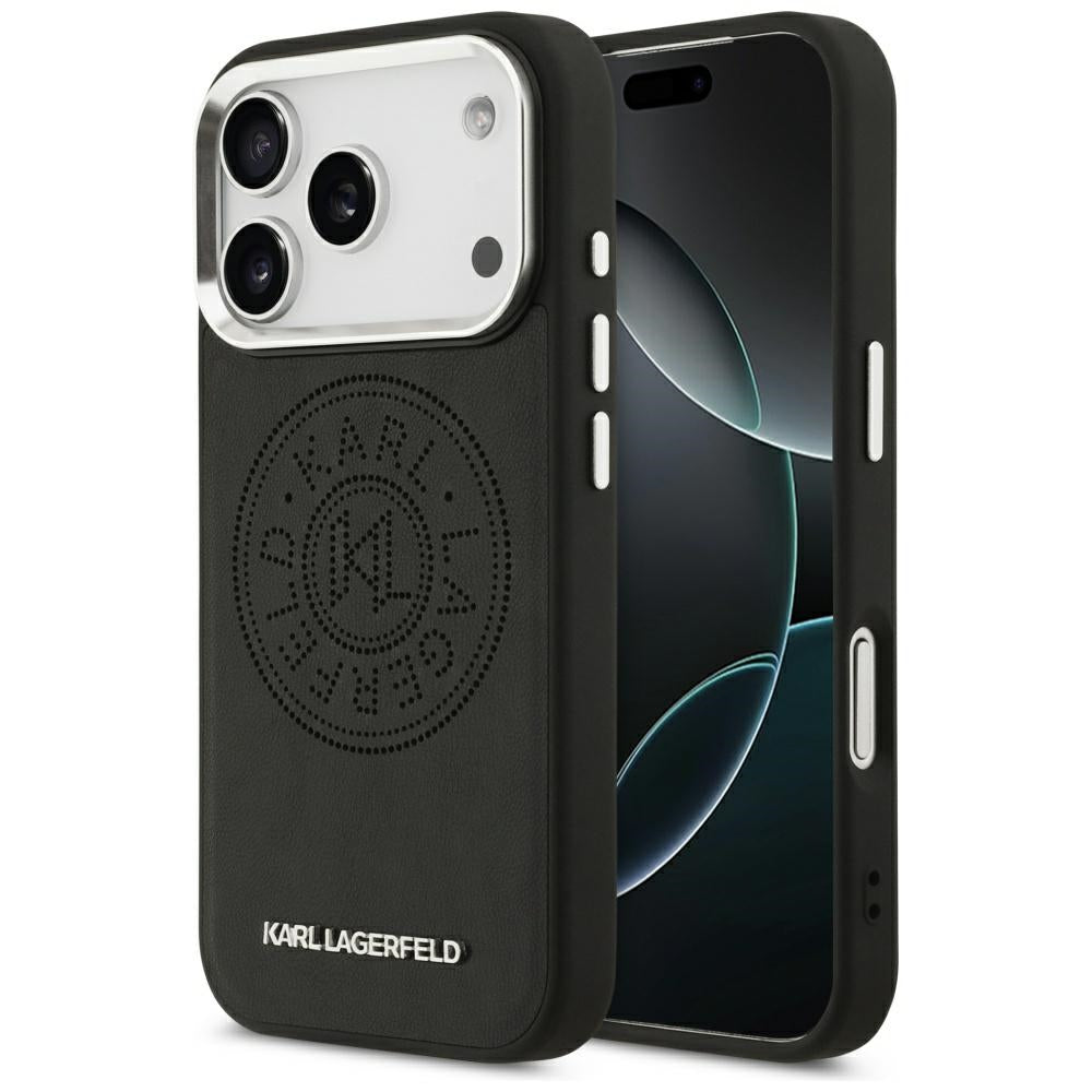 MagSafe cover til Apple iPhone 17 Pro, Karl Lagerfeld, Point & Metal Logo, Sort