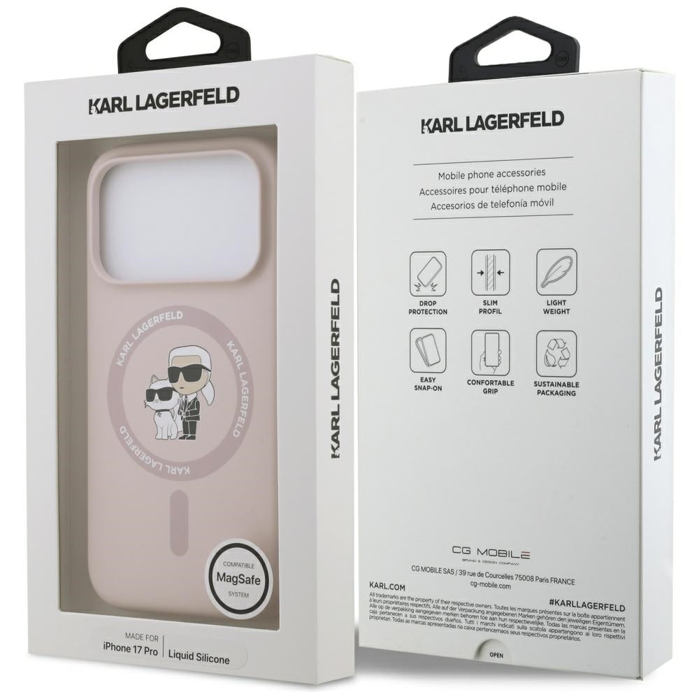 MagSafe cover til Apple iPhone 17 Pro, Karl Lagerfeld, Ring Karl & Choupette, Pink