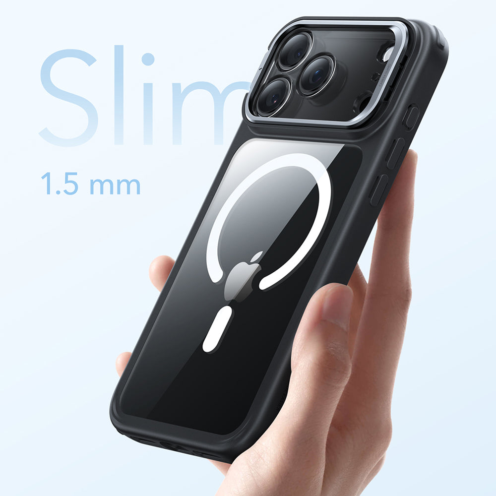 MagSafe cover til Apple iPhone 17 Pro Max, ESR, Classic Hybrid Kickstand, Sort Transparent