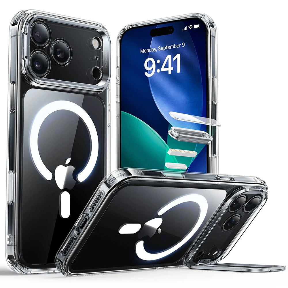 MagSafe cover til Apple iPhone 17 Pro Max, ESR, Classic Hybrid Kickstand, Transparent