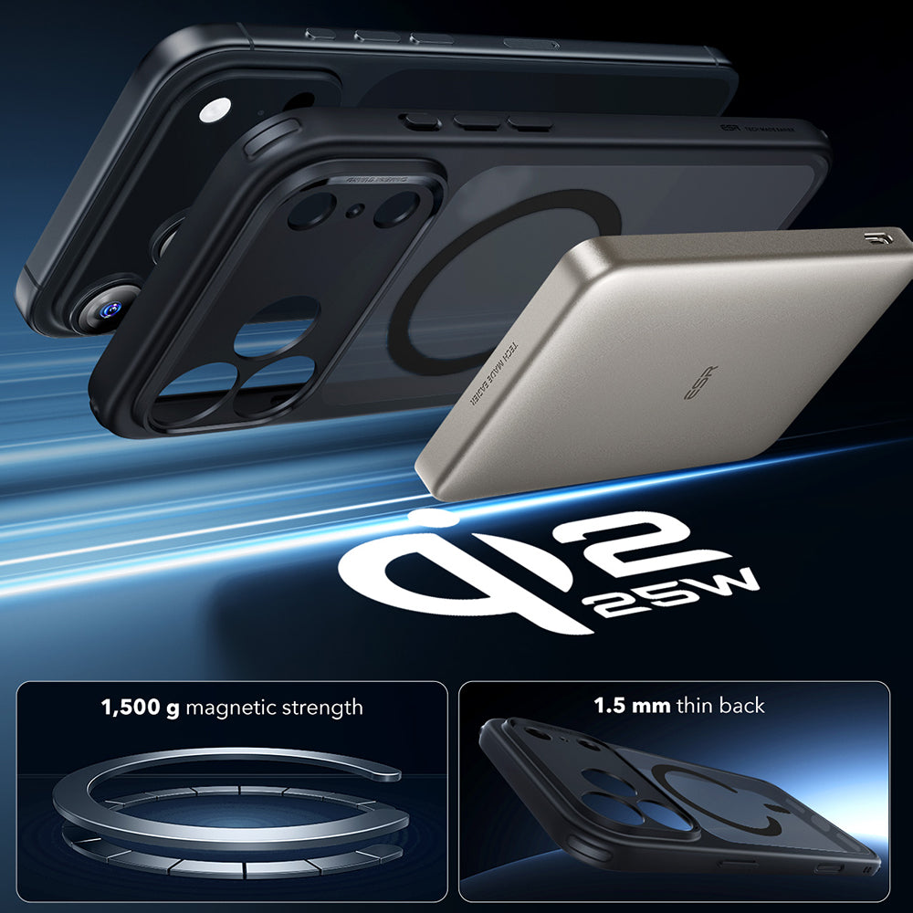 MagSafe cover til Apple iPhone 17 Pro Max, ESR, Classic Hybrid, Satin Sort