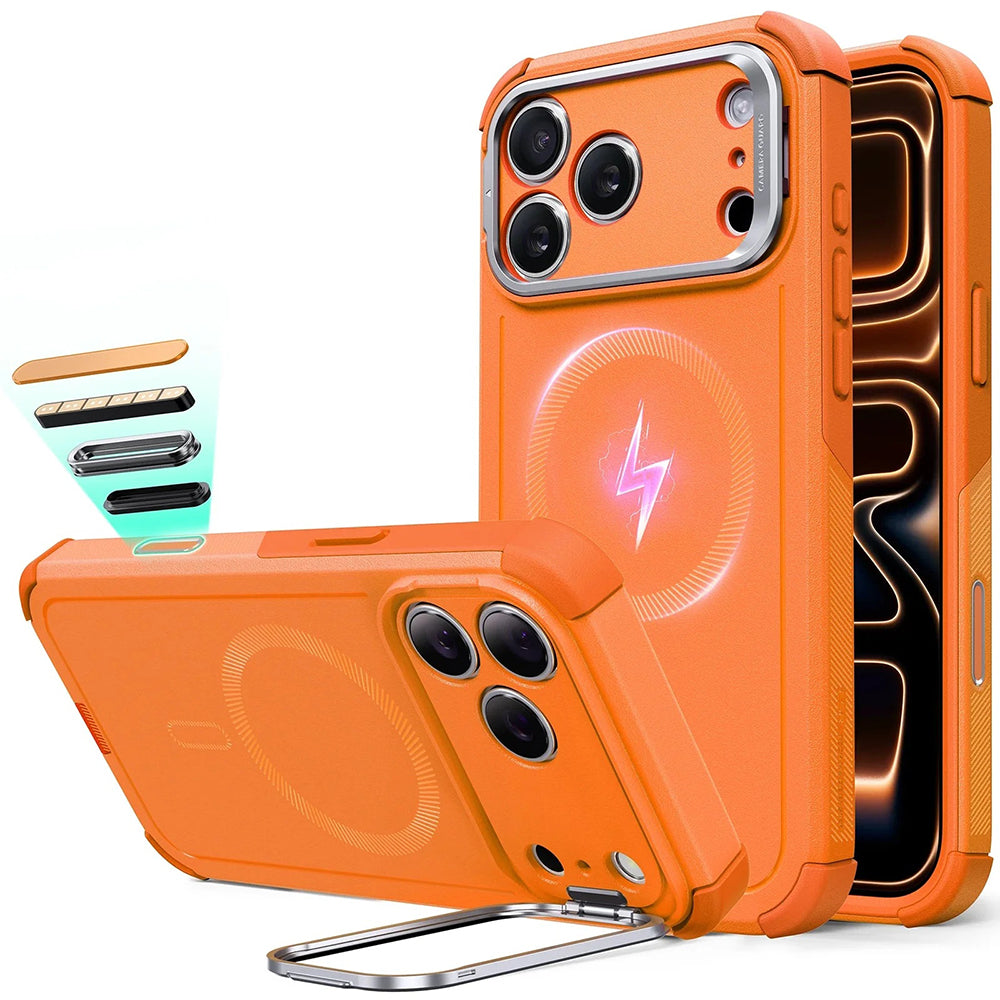 MagSafe cover til Apple iPhone 17 Pro Max, ESR, Cyber Armor Kickstand, Orange