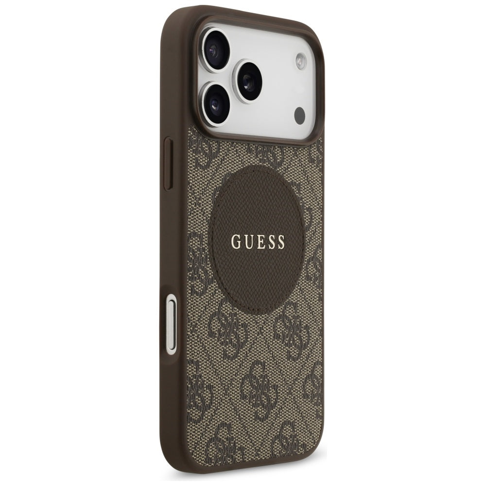 MagSafe cover til Apple iPhone 17 Pro Max, Guess, 4G Circle Classic Logo, Brun
