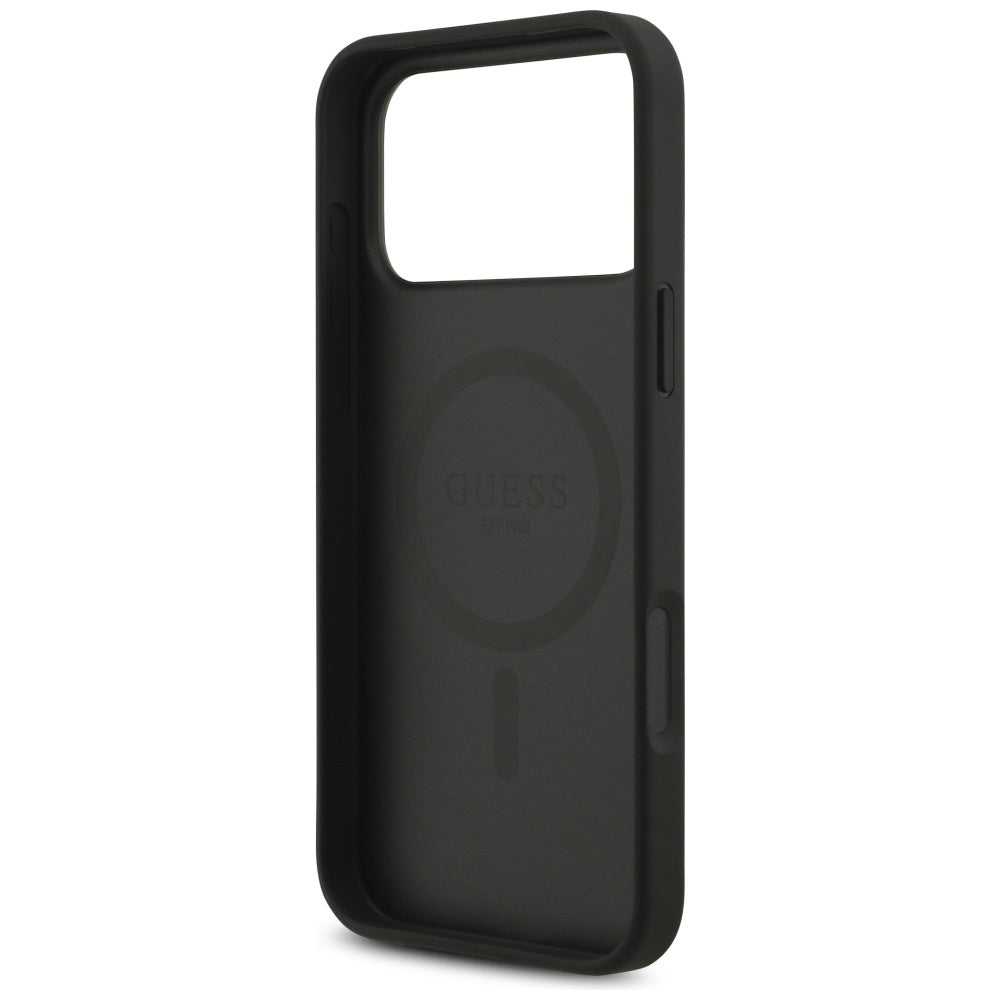 MagSafe Case for Apple iPhone 17 Pro Max, Guess, 4G Circle Classic Logo, Black