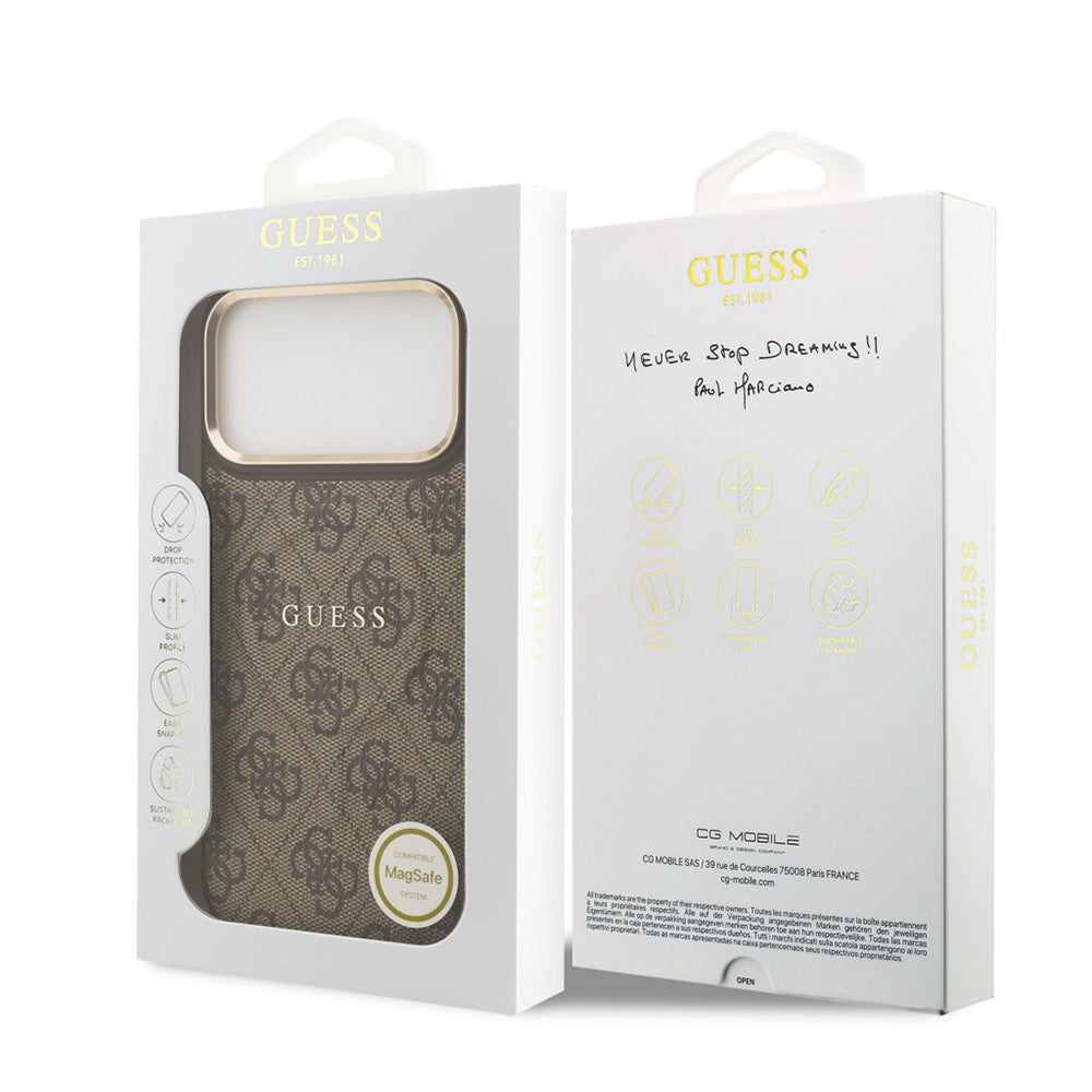 MagSafe cover til Apple iPhone 17 Pro Max, Guess, 4G Classic, Brun
