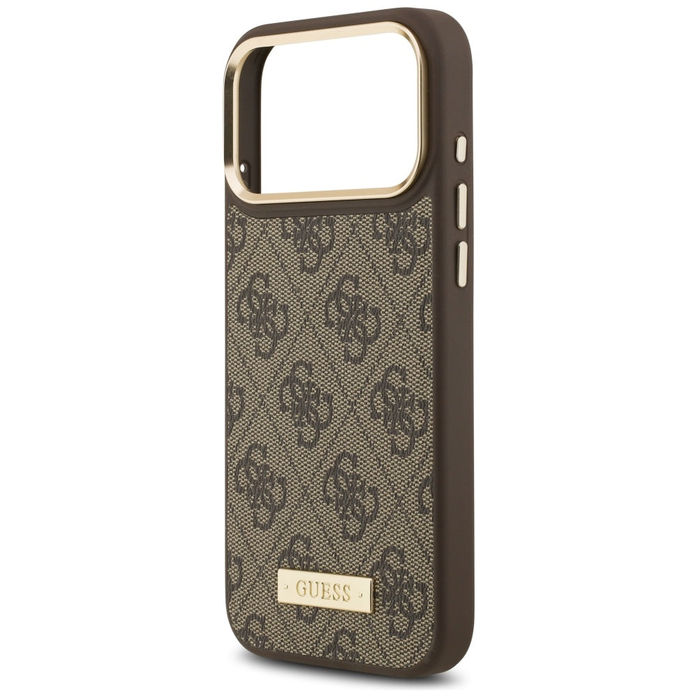 MagSafe cover til Apple iPhone 17 Pro Max, Guess, 4G Logo Plate, Brun