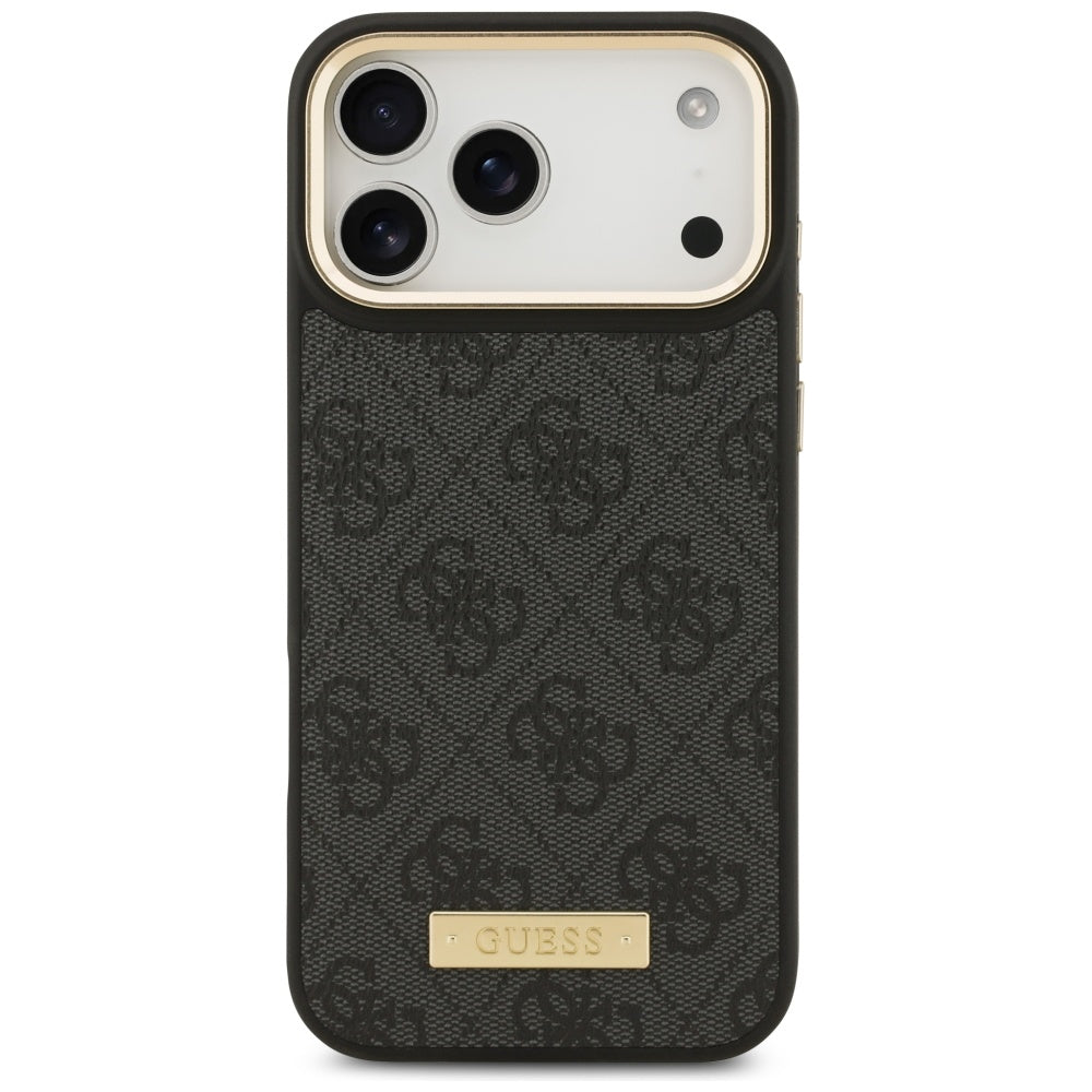 MagSafe cover til Apple iPhone 17 Pro Max, Guess, 4G Logo Plate, Sort