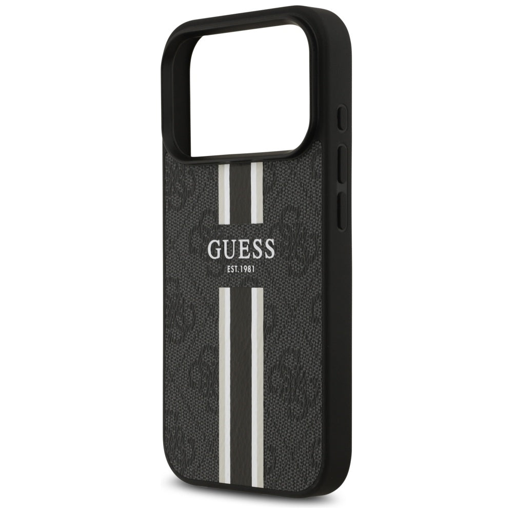 MagSafe cover til Apple iPhone 17 Pro Max, Guess, 4G Printed Stripes, Sort
