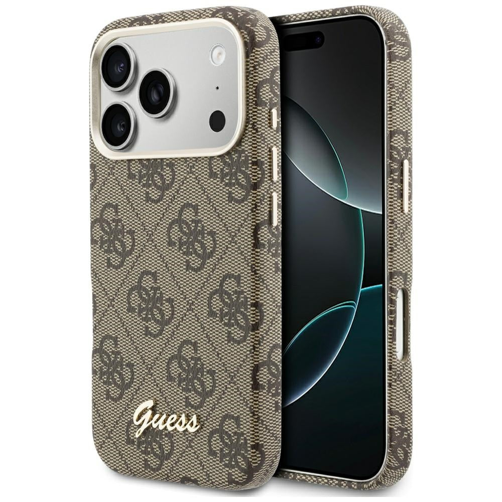 MagSafe cover til Apple iPhone 17 Pro Max, Guess, 4G Script Logo, Brun