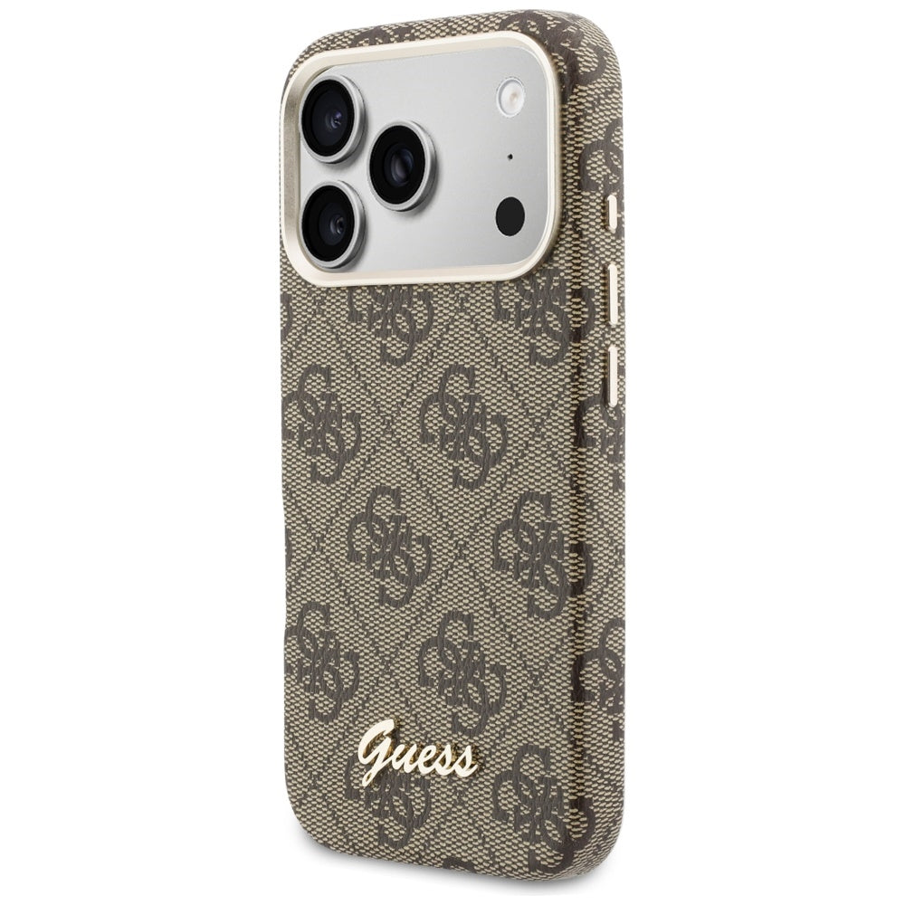 MagSafe cover til Apple iPhone 17 Pro Max, Guess, 4G Script Logo, Brun