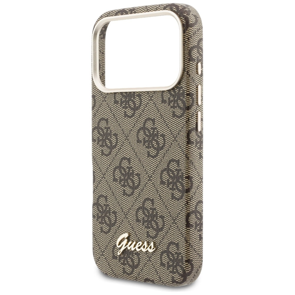 MagSafe cover til Apple iPhone 17 Pro Max, Guess, 4G Script Logo, Brun