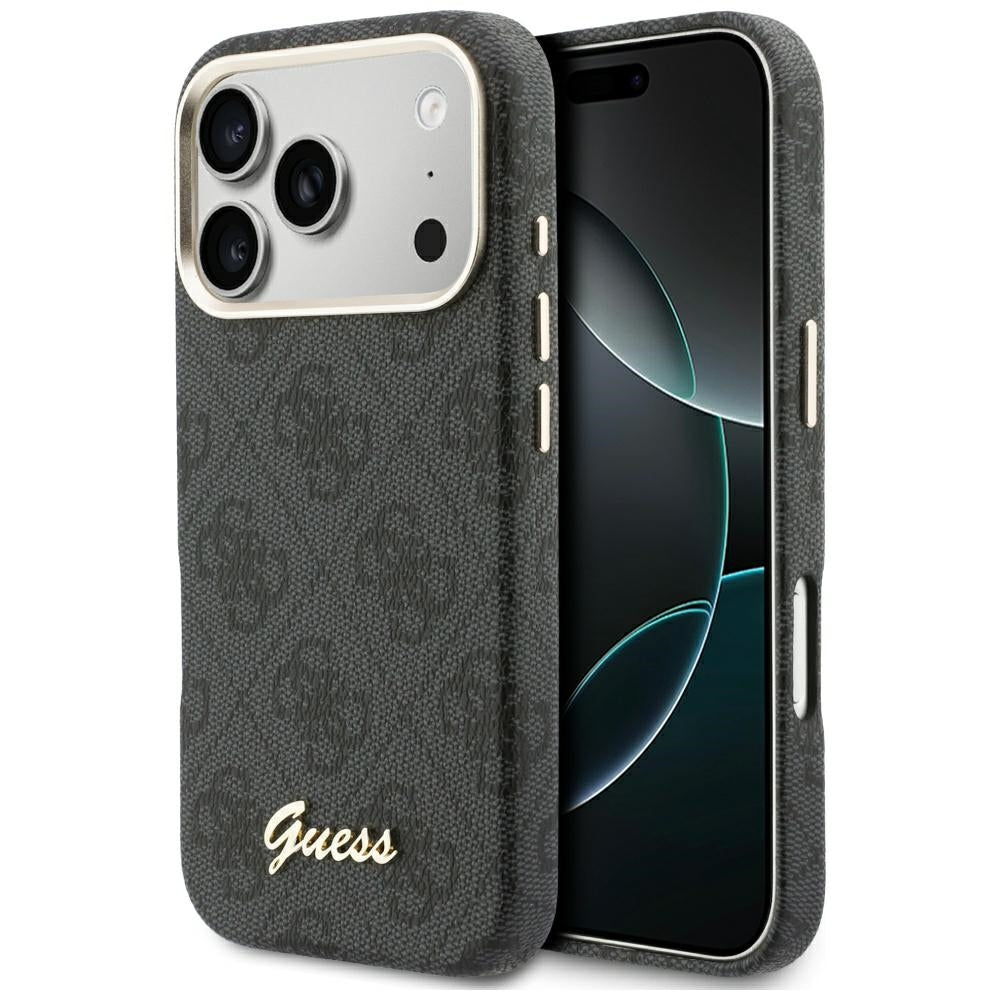 MagSafe cover til Apple iPhone 17 Pro Max, Guess, 4G Script Logo, Sort