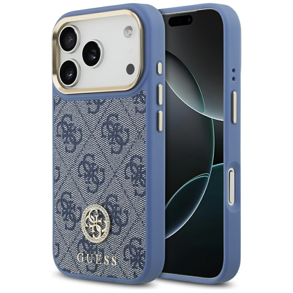 MagSafe cover til Apple iPhone 17 Pro Max, Guess, 4G Strass Logo, Blå