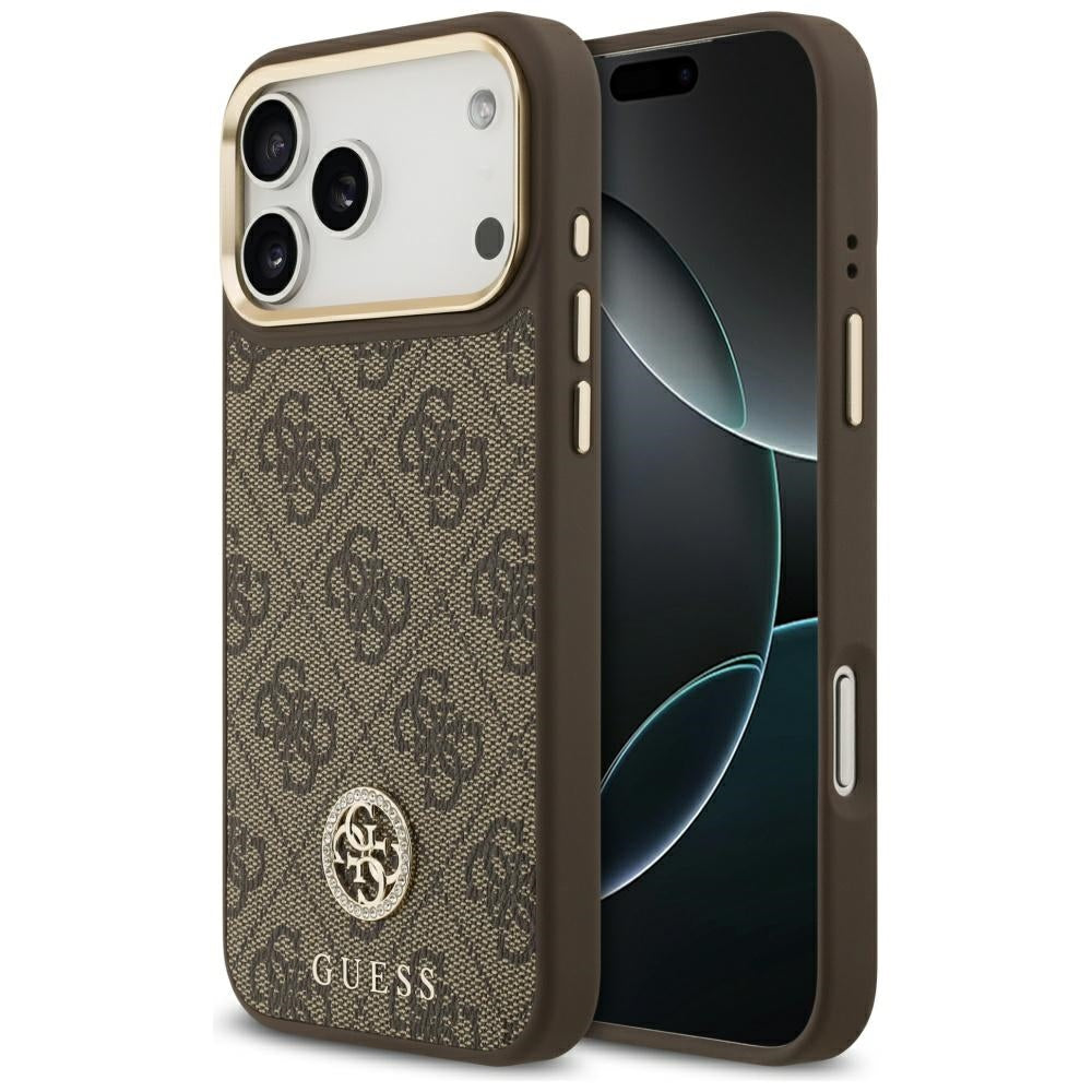 MagSafe cover til Apple iPhone 17 Pro Max, Guess, 4G Strass Logo, Brun