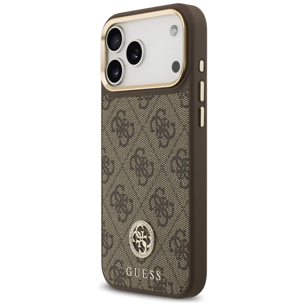 MagSafe cover til Apple iPhone 17 Pro Max, Guess, 4G Strass Logo, Brun