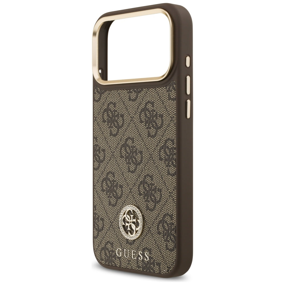 MagSafe cover til Apple iPhone 17 Pro Max, Guess, 4G Strass Logo, Brun