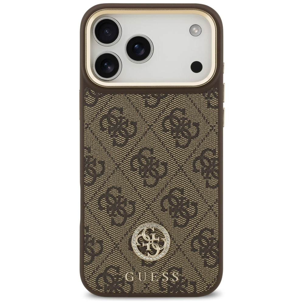 MagSafe cover til Apple iPhone 17 Pro Max, Guess, 4G Strass Logo, Brun