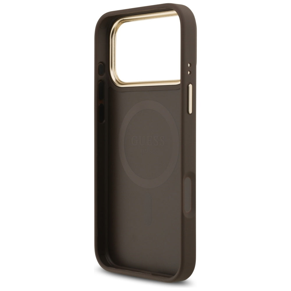 MagSafe cover til Apple iPhone 17 Pro Max, Guess, 4G Strass Logo, Brun