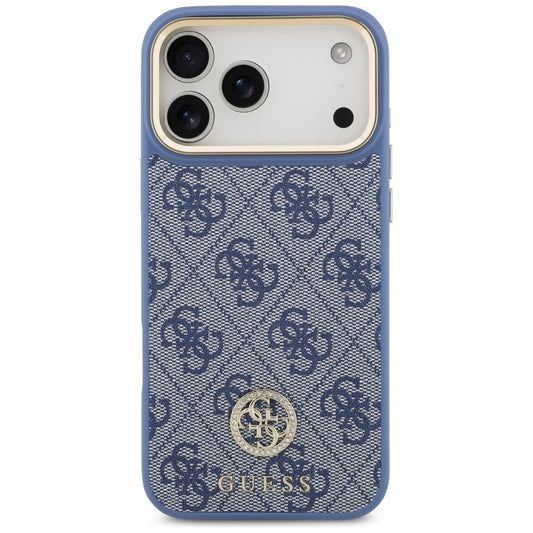 MagSafe cover til Apple iPhone 17 Pro Max, Guess, 4G Strass Logo med stor rem, Blå