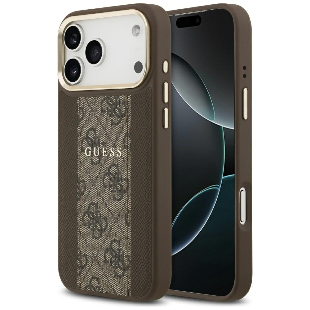 MagSafe cover til Apple iPhone 17 Pro Max, Guess, 4G Stripe, Brun