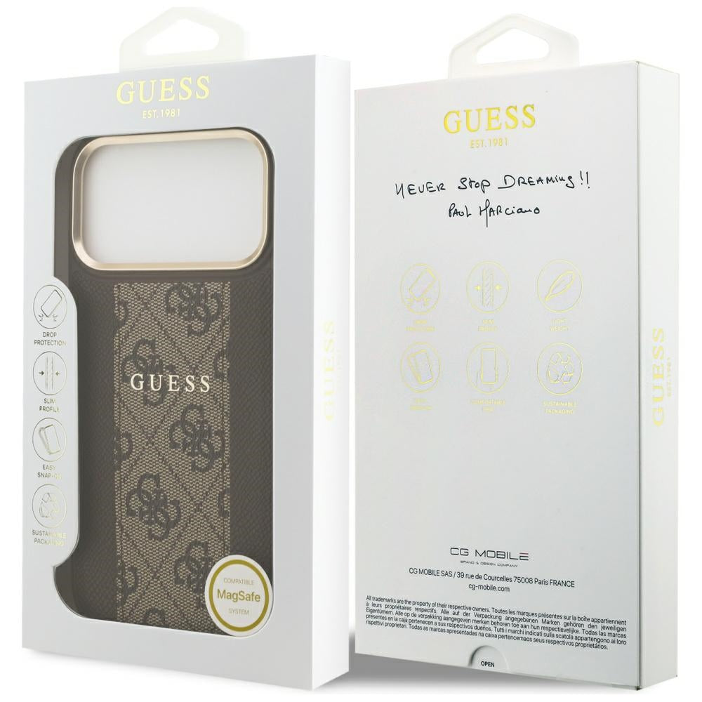 MagSafe cover til Apple iPhone 17 Pro Max, Guess, 4G Stripe, Brun