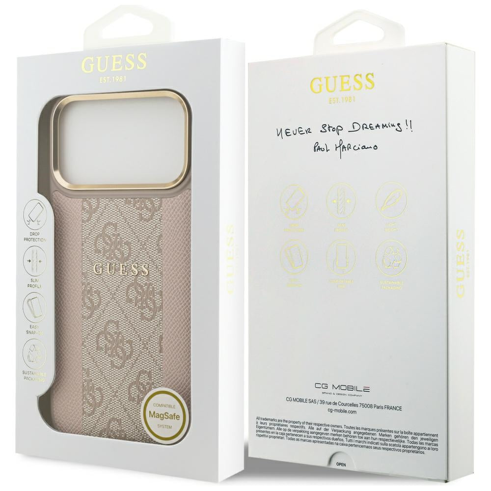 MagSafe cover til Apple iPhone 17 Pro Max, Guess, 4G Stripe, Pink