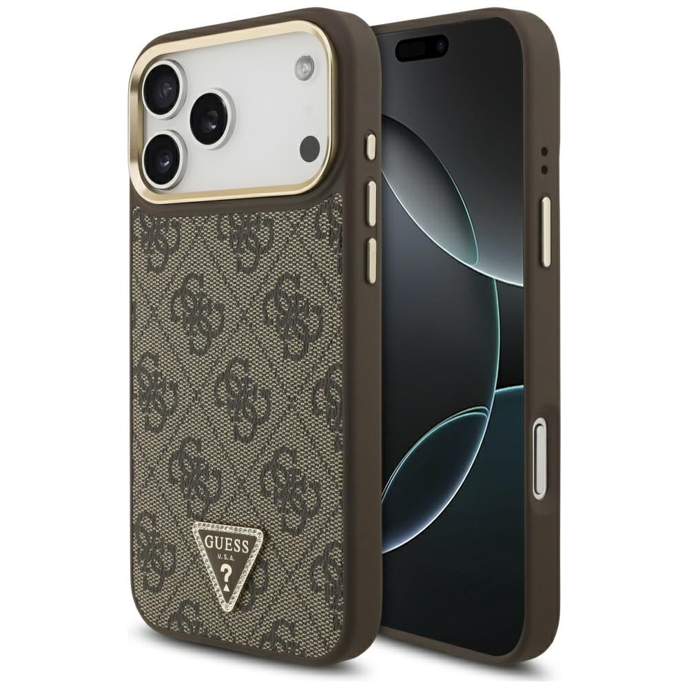 MagSafe cover til Apple iPhone 17 Pro Max, Guess, 4G Triangle Logo, Gylden Brun