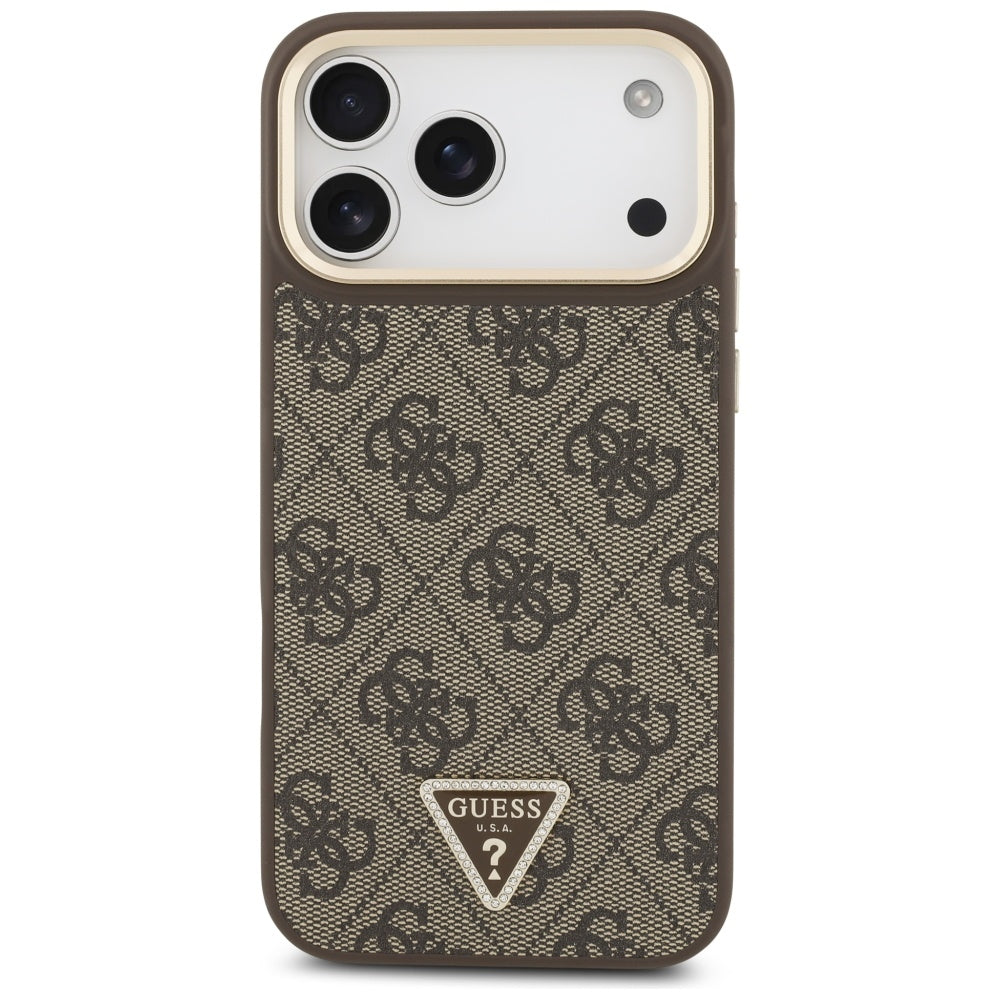 MagSafe cover til Apple iPhone 17 Pro Max, Guess, 4G Triangle Logo, Gylden Brun