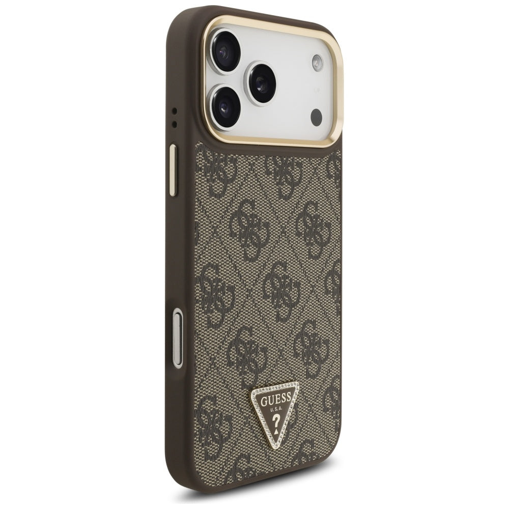 MagSafe cover til Apple iPhone 17 Pro Max, Guess, 4G Triangle Logo, Gylden Brun