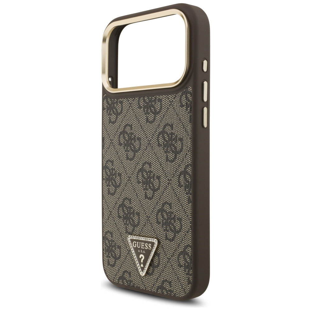 MagSafe cover til Apple iPhone 17 Pro Max, Guess, 4G Triangle Logo, Gylden Brun