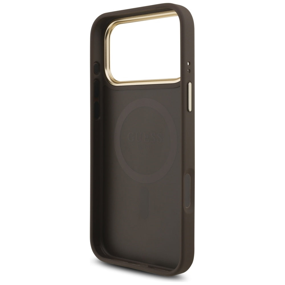 MagSafe cover til Apple iPhone 17 Pro Max, Guess, 4G Triangle Logo, Gylden Brun