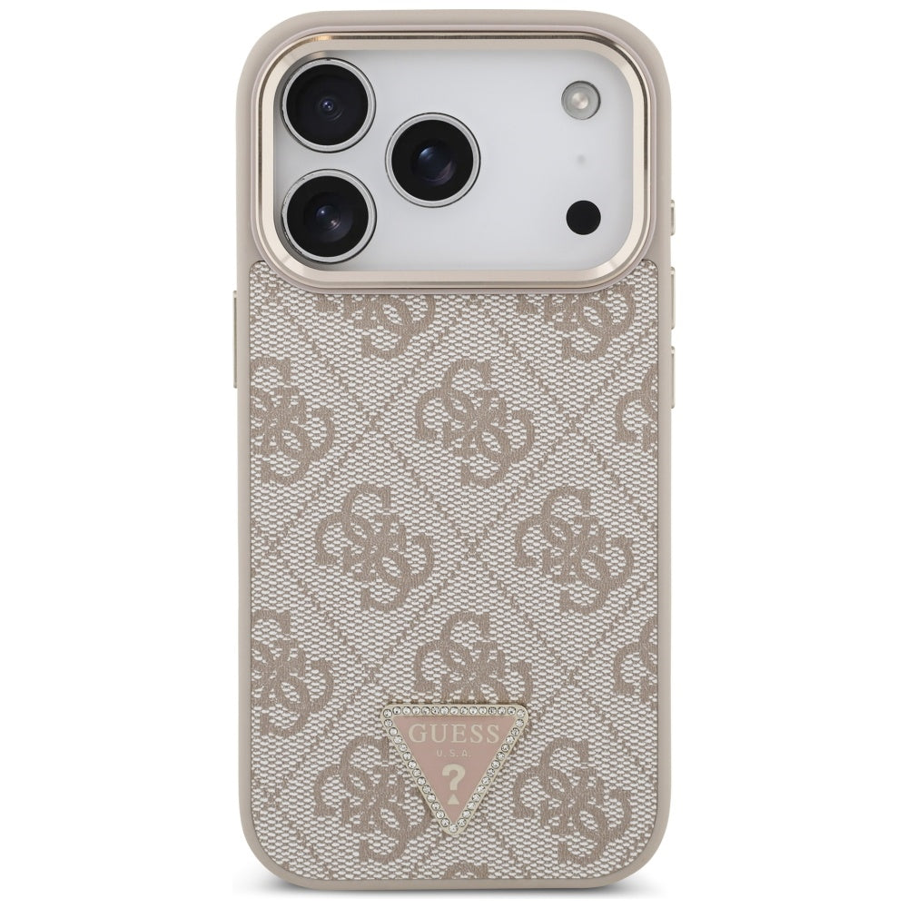 MagSafe cover til Apple iPhone 17 Pro Max, Guess, 4G Triangle Logo, Gylden Rosa