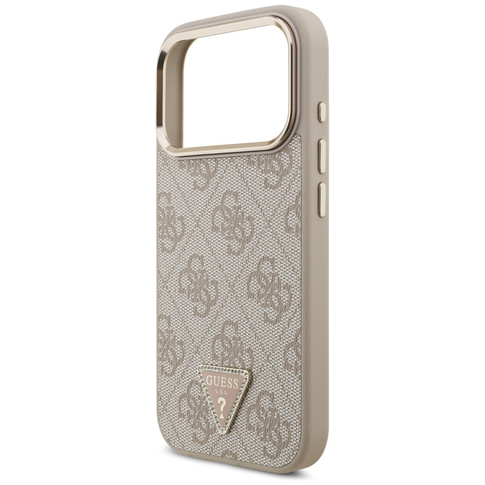 MagSafe cover til Apple iPhone 17 Pro Max, Guess, 4G Triangle Logo, Gylden Rosa