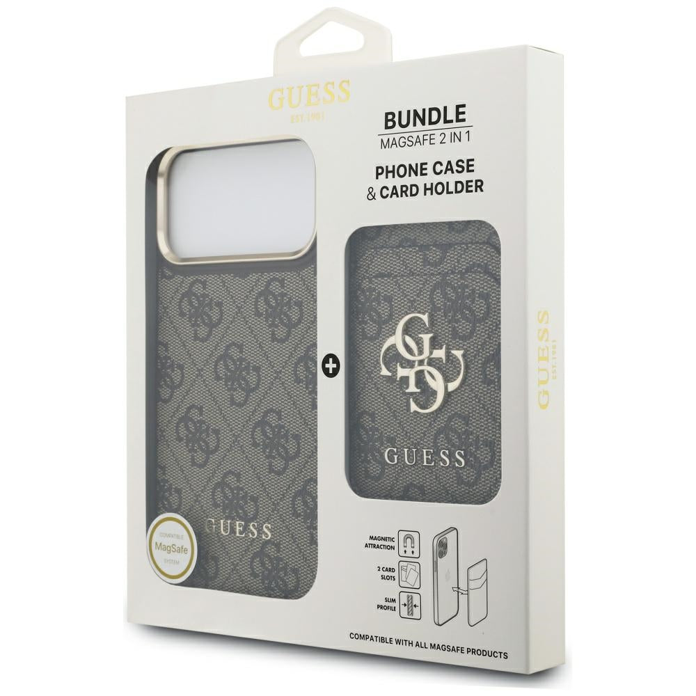MagSafe cover til Apple iPhone 17 Pro Max, Guess, Cardslot 4G, Brun