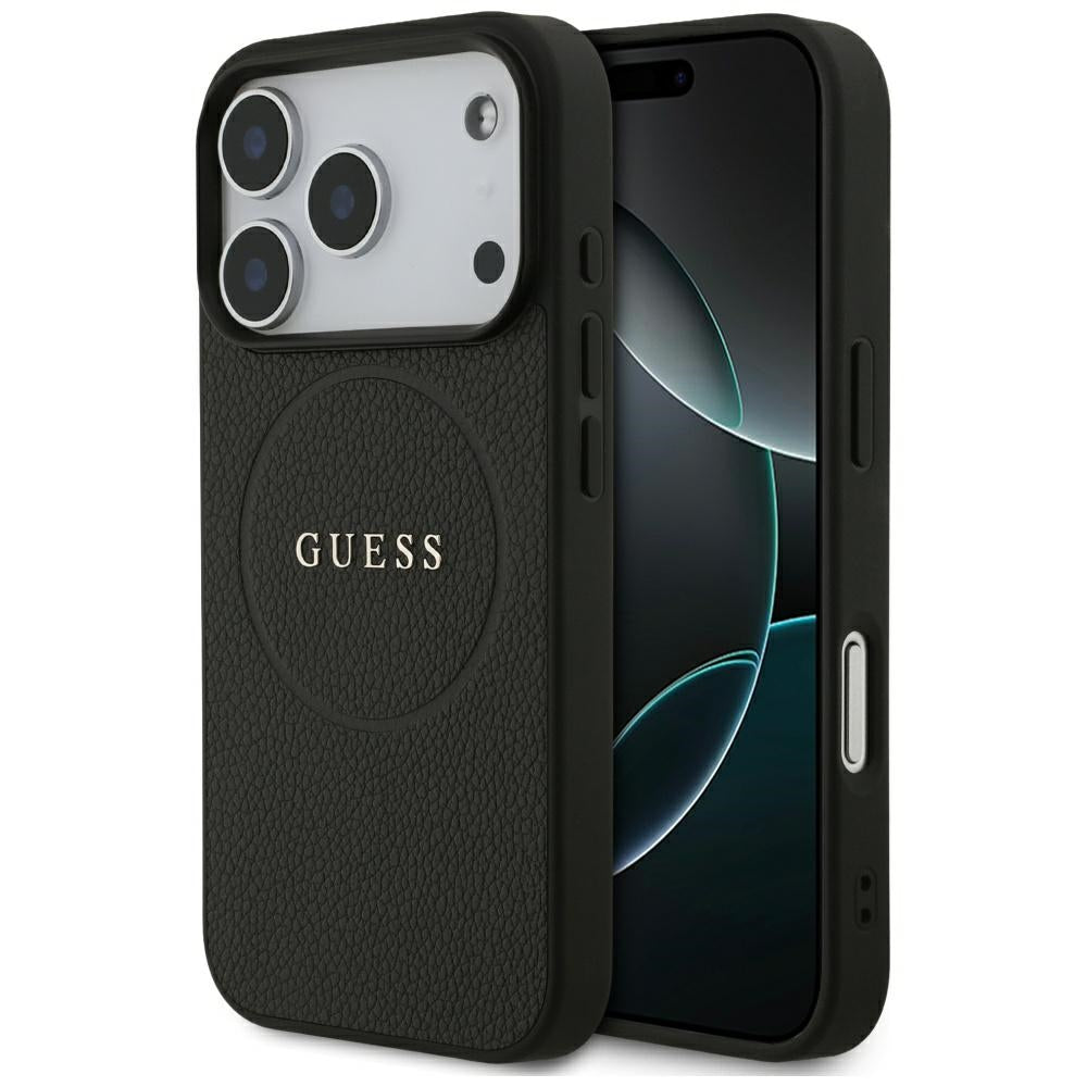 MagSafe cover til Apple iPhone 17 Pro Max, Guess, Grained Gold Ring, Sort