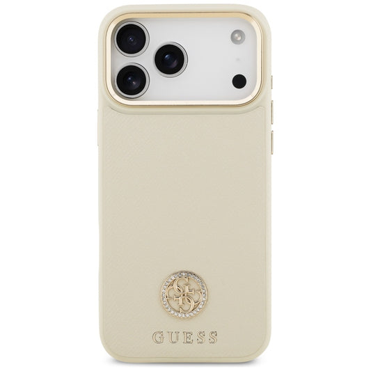 MagSafe cover til Apple iPhone 17 Pro Max, Guess, Grained Strass Logo, Beige