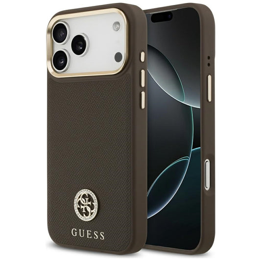 MagSafe cover til Apple iPhone 17 Pro Max, Guess, Grained Strass Logo, Brun