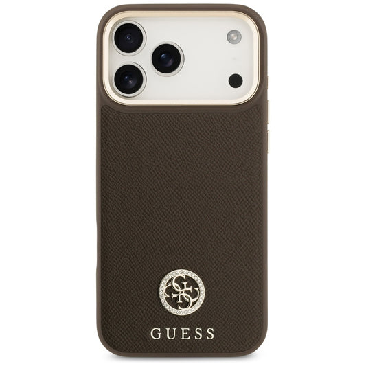 MagSafe cover til Apple iPhone 17 Pro Max, Guess, Grained Strass Logo, Brun