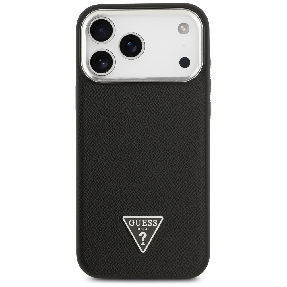 MagSafe cover til Apple iPhone 17 Pro Max, Guess, Grained Triangle Logo, Sort
