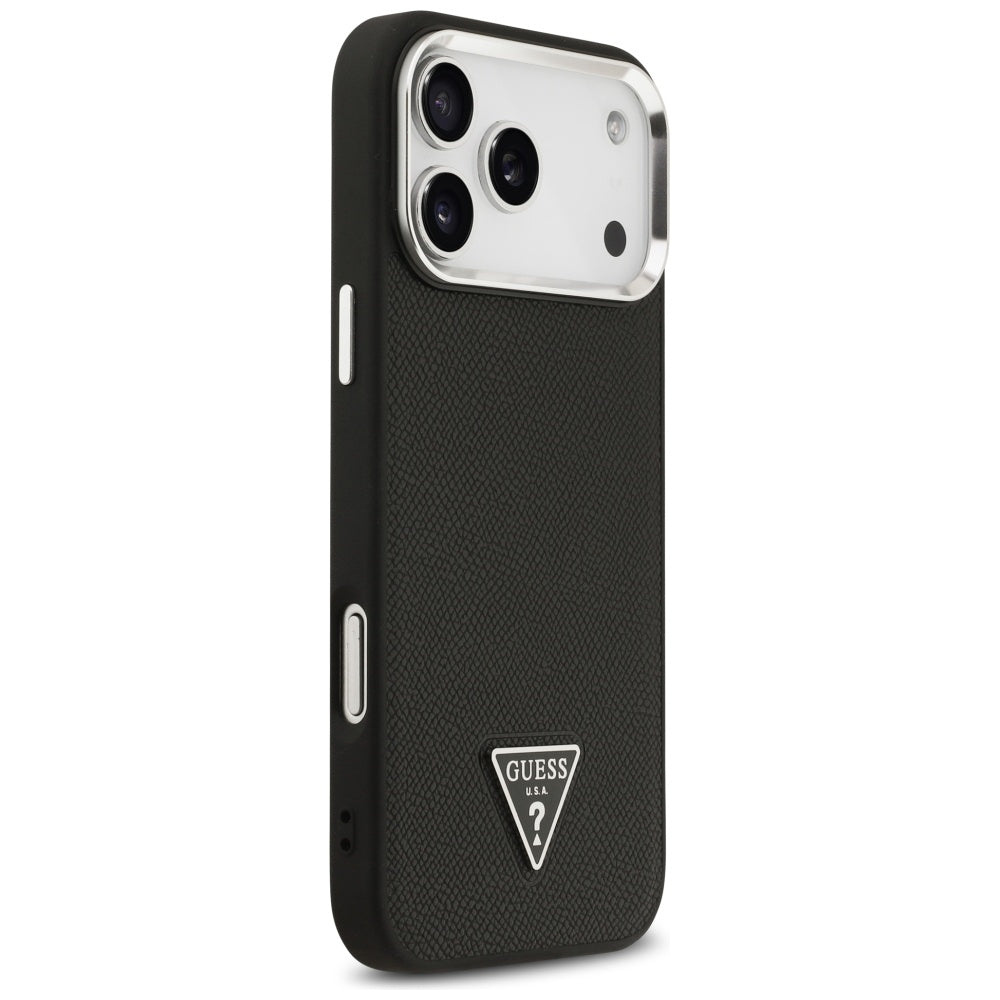 MagSafe cover til Apple iPhone 17 Pro Max, Guess, Grained Triangle Logo, Sort