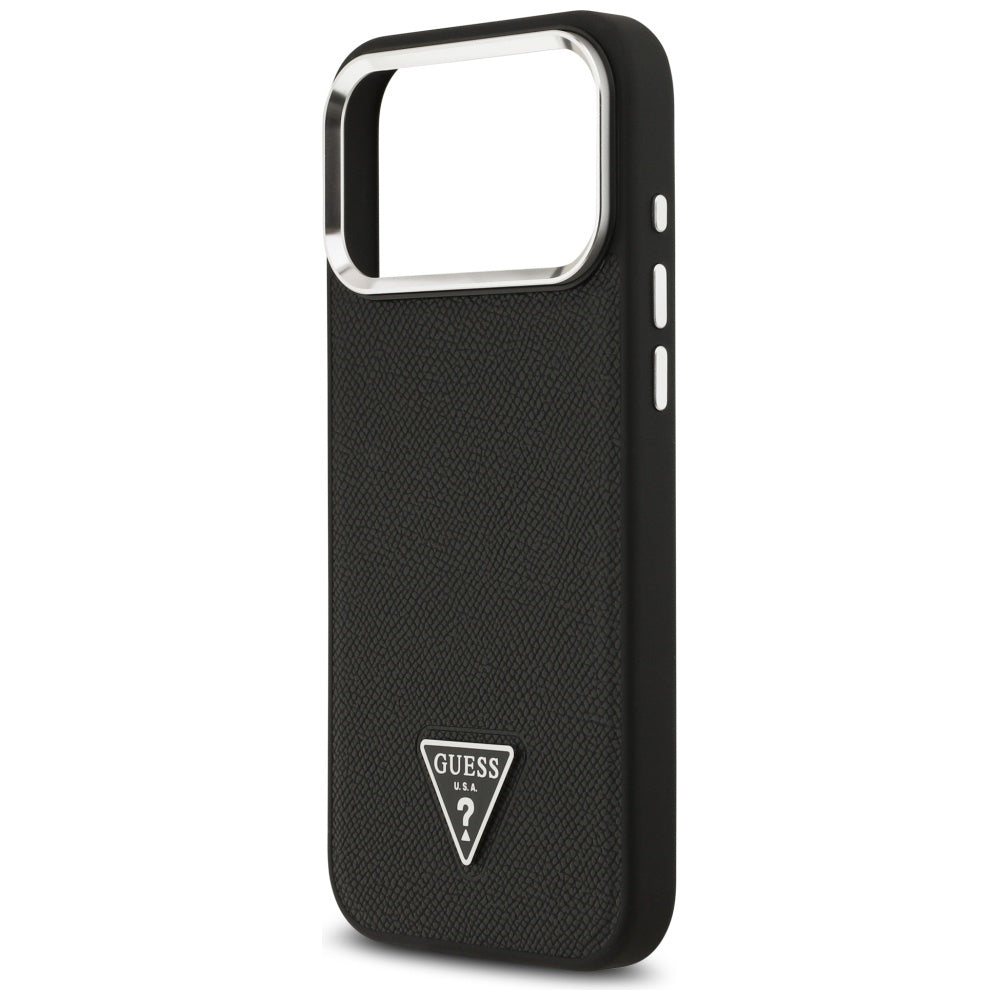 MagSafe cover til Apple iPhone 17 Pro Max, Guess, Grained Triangle Logo, Sort
