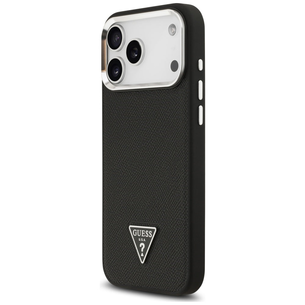 MagSafe cover til Apple iPhone 17 Pro Max, Guess, Grained Triangle Logo, Sort