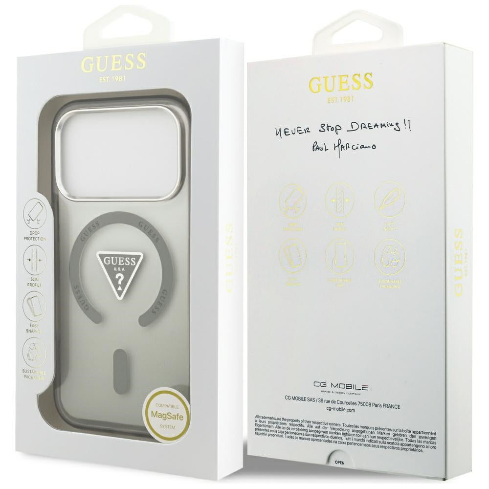MagSafe cover til Apple iPhone 17 Pro Max, Guess, IML Gradient Triangle Logo, Kaki