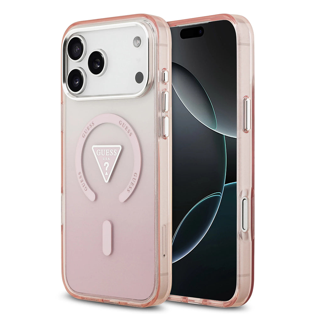 MagSafe cover til Apple iPhone 17 Pro Max, Guess, IML Gradient Triangle Logo, Pink