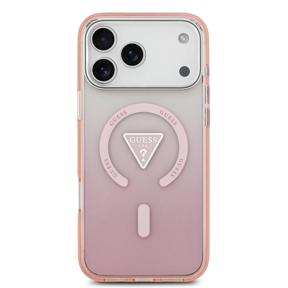 MagSafe cover til Apple iPhone 17 Pro Max, Guess, IML Gradient Triangle Logo, Pink