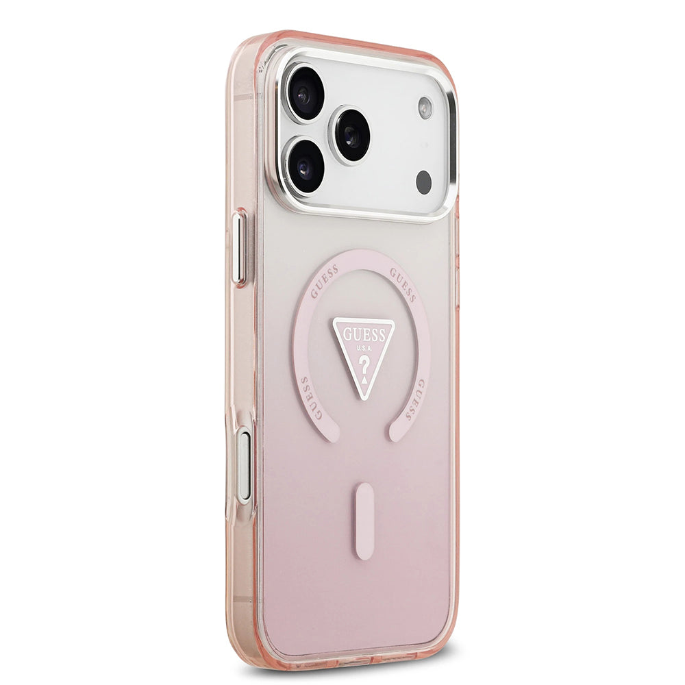 MagSafe cover til Apple iPhone 17 Pro Max, Guess, IML Gradient Triangle Logo, Pink
